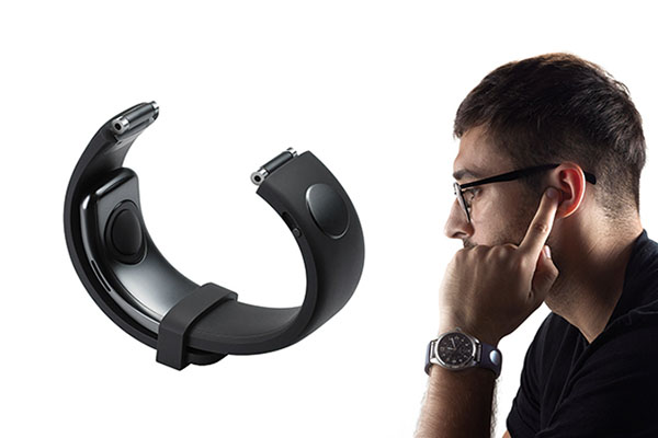 دستبند هوشمند sgnl – دستبند هوشمند – فناوری القای بدنی – ساعت هیبریدی هوشمند – تبدیل نوک انگشت به تلفن – تبدیل ساعت به ساعت هیبریدی – خلاق ترین گجت پوشیدنی - Innomdle Lab - BCU